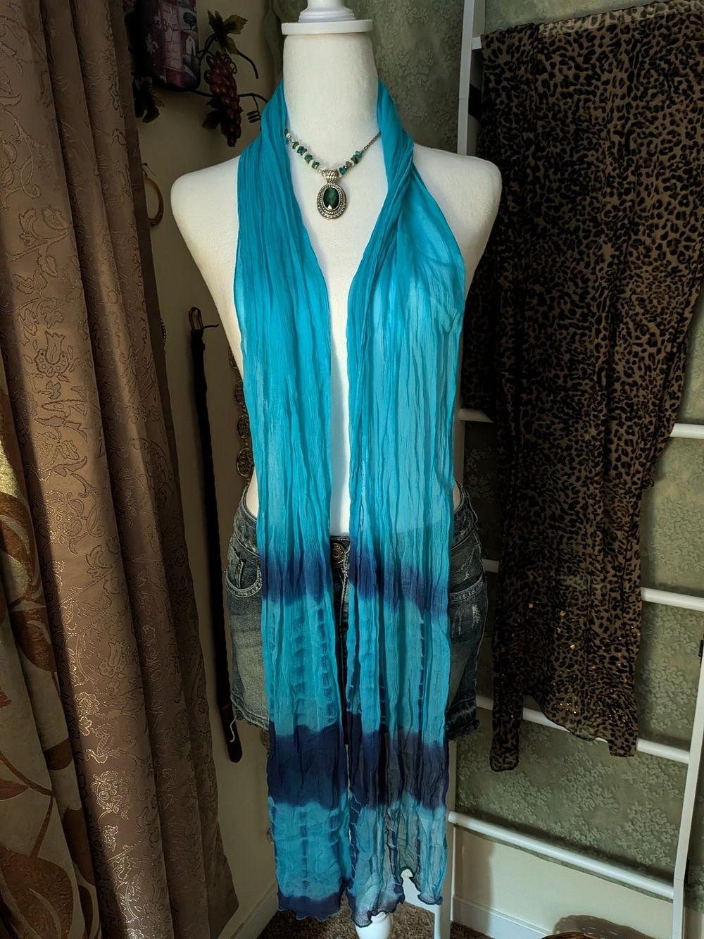 Blue/Cyan/Navy Blue Scarf